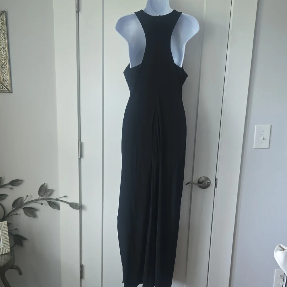 Jump Black Sleeveless Halter Sheath Dress With Silver Embellishments & Slit - Picture 5 of 5